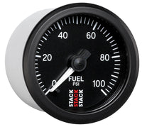 Thumbnail for Autometer Stack 52mm 0-100 PSI 1/8in NPTF Male Pro Stepper Motor Fuel Pressure Gauge - Black