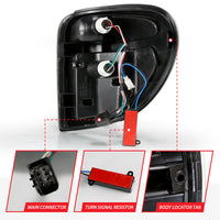 Thumbnail for ANZO 2004-2007 Dodge  Grand Caravan LED Tail Lights w/ Light Bar Black Housing Clear Lens