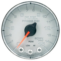 Thumbnail for Autometer Spek-Pro Gauge Fuel Press 2 1/16in 15psi Stepper Motor W/Peak & Warn Slvr/Chrm