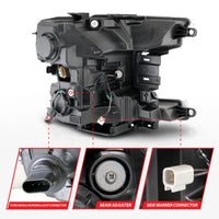 Thumbnail for ANZO 18-20 Ford F-150 (w/o Fctry LED) Full LED Proj Headlights w/Light Bar Swtchbk Seq. Black w/Init