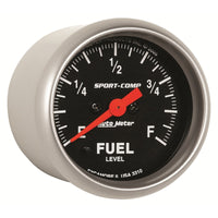 Thumbnail for Autometer Sport Comp 52mm Full Sweep Electronic Fuel Level Programmable Empty-Full Range Gauge