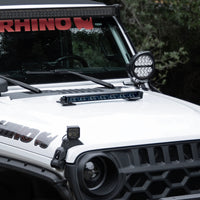 Thumbnail for Go Rhino Xplor Blackout Combo Series Sgl Row LED Light Bar w/Amber (Side/Track Mount) 20.5in. - Blk