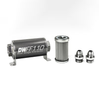 Thumbnail for DeatschWerks Stainless Steel 8AN 5 Micron Universal Inline Fuel Filter Housing Kit (110mm)