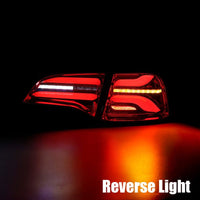 Thumbnail for AlphaRex 20-22 Tesla Model Y PRO-Series LED Tail Lights Red Smoke w/Seq Sig