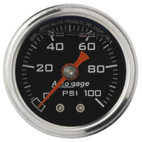 Thumbnail for Autometer AutoGage 1.5in Liquid Filled Mechanical 0-100 PSI Fuel Pressure Gauge