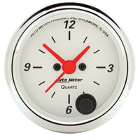 Thumbnail for Autometer Arctic White 2-1/6in 12 Hour Analog Clock Gauge