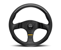 Thumbnail for Momo Team Steering Wheel 280 mm - 4 Black Leather/Black Spokes