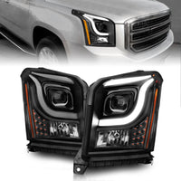 Thumbnail for Anzo 15-17 GMC Yukon/Yukon XL Projector Headlights Black Housing/Clear Lens (w/ Light Bars)