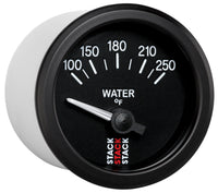 Thumbnail for Autometer Stack 52mm 100-250 Deg F 1/8in NPTF Electric Water Temp Gauge - Black
