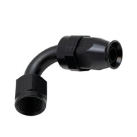 Thumbnail for DeatschWerks 8 AN Female Flare Swivel 120-Degree Hose End PTFE - Anodized Matte Black