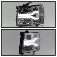 Thumbnail for Spyder Chevy Silverado 1500 07-13 Version 3 Projector Headlights - Smoke PRO-YD-CS07V3-LBDRL-SM