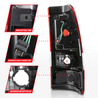 Thumbnail for ANZO 1999-2002 Chevy Silverado 1500 LED Taillights Plank Style Chrome With Red/Clear Lens