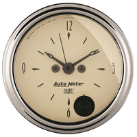 Thumbnail for Autometer 2-1/16 inch 12 Hour Analog Antique Beige Clock