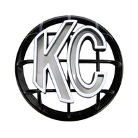 Thumbnail for KC HiLiTES 5in. Round ABS Stone Guard for Apollo Lights (Single) - Black w/White KC Logo