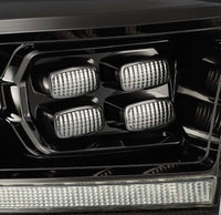 Thumbnail for AlphaRex 09-18 Dodge Ram 2500HD LUXX LED Proj Headlights Plank Style Black w/Seq Signal/Smoked DRL