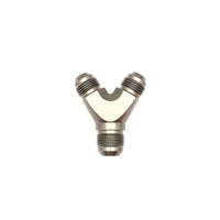 Thumbnail for DeatschWerks 8AN Male Flare to 8AN Male Flare to 10AN Male Flare Y Fitting - Anodized Matte Black