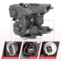 Thumbnail for Anzo 18-20 Ford F-150 Full Led Projector Smoke Bar Style Headlights Black Amber