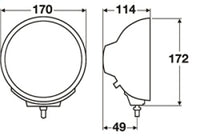 Thumbnail for Hella Rallye 4000 Compact Black Driving Lamp w/ Bulb and Stone Shield