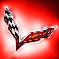Thumbnail for Oracle Corvette C7 Rear Illuminated Emblem - Red SEE WARRANTY