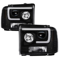 Thumbnail for Spyder Ford F250/350/450 05-07 Projector Headlights - Light Bar DRL LED - Black PRO-YD-FS05V2-LB-BK