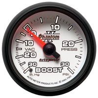 Thumbnail for Autometer Phantom II 52.4mm Mechanical Vacuum / Boost Gauge 30 In. HG/30 PSI