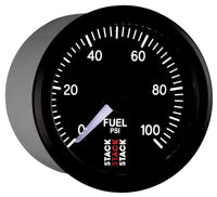 Thumbnail for Autometer Stack 52mm 0-100 PSI 1/8in NPTF Male Pro Stepper Motor Fuel Pressure Gauge - Black