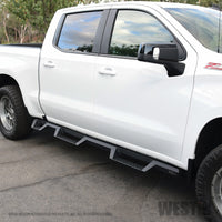 Thumbnail for Westin 2019 Chevrolet Silverado/Sierra 1500 (5.5ft) Drop Wheel to Wheel Nerf Step Bars - Txt Black