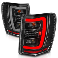 Thumbnail for ANZO 1999-2004 Jeep Grand Cherokee LED Tail Lights w/ Light Bar Black Housing Clear Lens