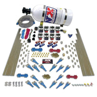 Thumbnail for Nitrous Express Shark Dual Stage/Gas 16 Nozzles 8 Solenoids Nitrous Kit (200-1200HP) w/10lb Bottle