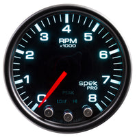 Thumbnail for Autometer Spek-Pro Gauge Tach 2 1/16in 8K Rpm W/ Shift Light & Peak Mem Blk/Smoke/Blk