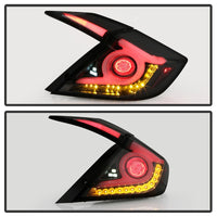 Thumbnail for Spyder 16-18 Honda Civic 4 Door Light Bar LED Tail Lights - Black Smoke (ALT-YD-HC164D-LB-BSM)