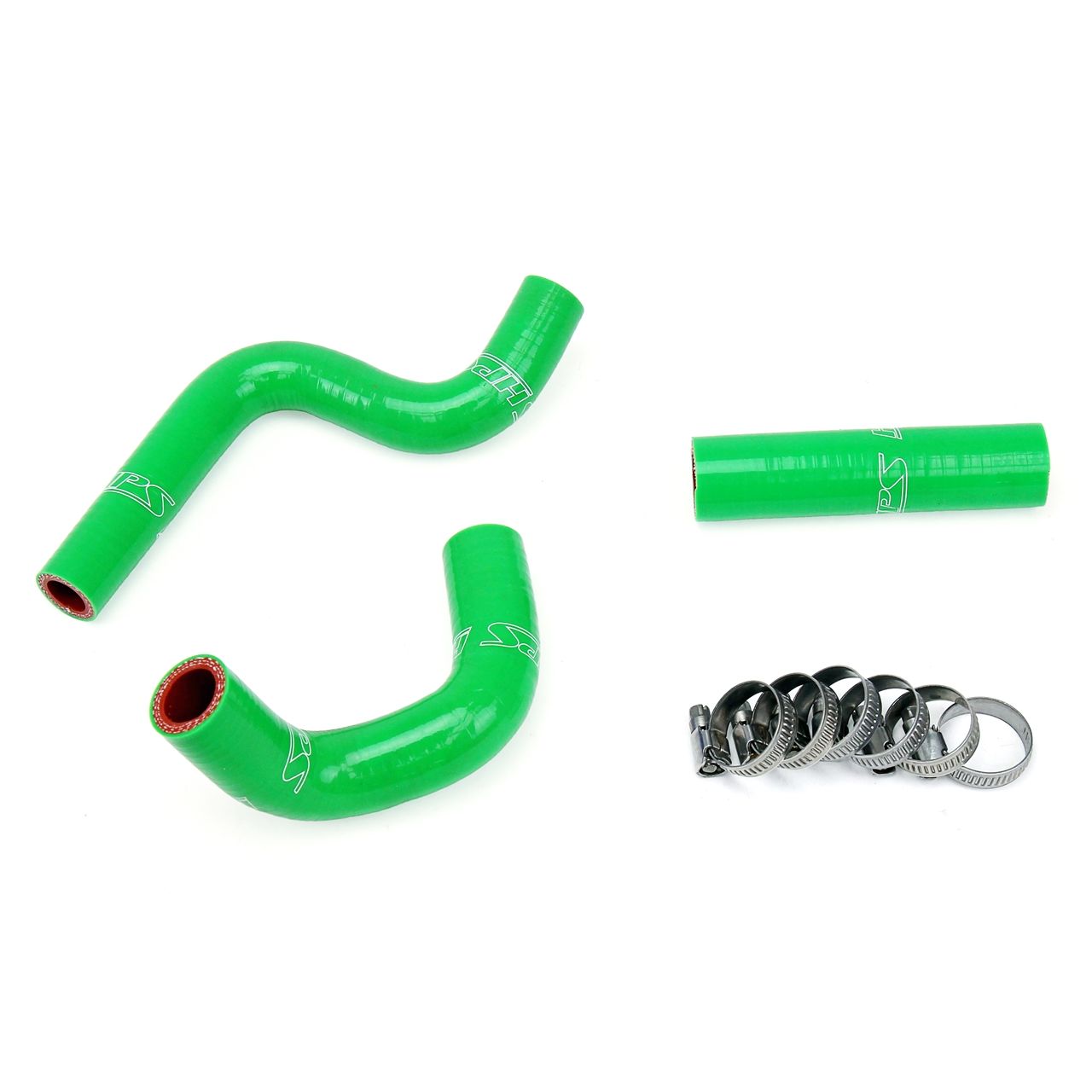 HPS Green Reinforced Silicone Radiator Hose Kit for Kawasaki 98-12 KX80 KX85 KX100