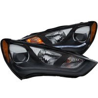 Thumbnail for ANZO 2013-2015 Hyundai Genesis Projector Headlights w/ Plank Style Design Black (HID Compatible)