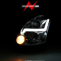Thumbnail for ANZO 2003-2007 Infiniti G35 Projector Headlight Plank Style Black (HID Compatible, No HID Kit )