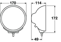 Thumbnail for Hella Rallye 4000 Compact Black Driving Lamp w/ Bulb and Stone Shield