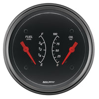 Thumbnail for AutoMeter Gauge Dual Fuel & Oilp 3-3/8in. 0 Ohm(e) to 90 Ohm(f)& 100PSI Elec Designer Black