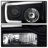 Thumbnail for Spyder Ford F250/350/450 05-07 Projector Headlights - Light Bar DRL LED - Black PRO-YD-FS05V2-LB-BK