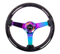 Thumbnail for NRG Reinforced Steering Wheel (350mm / 3in Deep) Minty Fresh Wood Grain w/Black 3-Spoke Center