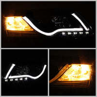 Thumbnail for Spyder Audi A6 05-07 Projector Headlights Halogen Light Tube DRL Blk PRO-YD-ADA605-LTDRL-BK