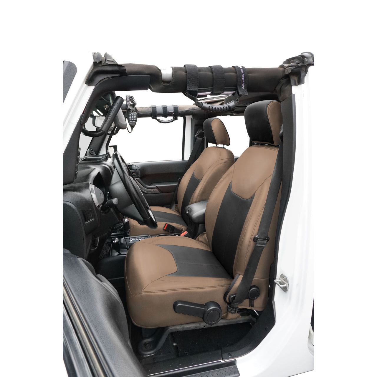 PRP 13-18 Jeep Wrangler JK Front Seat Covers/2 door or 4 door (Pair) - Black/Tan