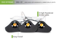 Thumbnail for DV8 Offroad 2018+ Jeep JL Grill Amber Marker Lights