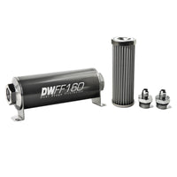 Thumbnail for DeatschWerks Stainless Steel 6AN 40 Micron Universal Inline Fuel Filter Housing Kit (160mm)