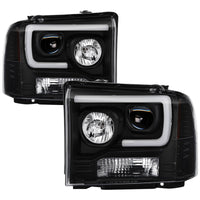 Thumbnail for Spyder Ford F250/350/450 05-07 Projector Headlights - Light Bar DRL LED - Black PRO-YD-FS05V2-LB-BK