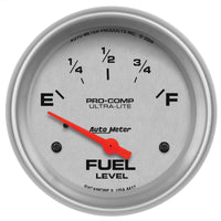 Thumbnail for AutoMeter Gauge Fuel Level 2-5/8in. 0 Ohm(e) to 30 Ohm(f) Elec Ultra-Lite
