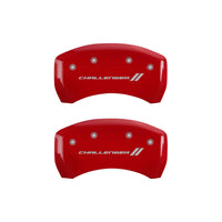 Thumbnail for MGP 4 Caliper Covers Engraved Front & Rear With stripes/Challenger Red finish silver ch