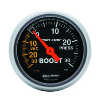 Thumbnail for Autometer Sport-Comp 52mm 30 PSI Mechanical Boost Gauge