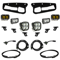 Thumbnail for Baja Designs 21-22 Ford Bronco w/Steel Bumper S2 SAE Sportsmen Fog Pkt Light Kit w/Upfitter - Amber