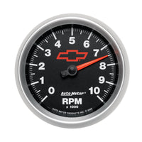 Thumbnail for AutoMeter Gauge Tachometer 3-3/8in. 10K RPM In-Dash Chevy Red Bowtie Black