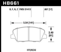 Thumbnail for Hawk 10 Hyundai Genesis Coupe (w/o Brembo Breaks) Performance Ceramic Street Front Brake Pads