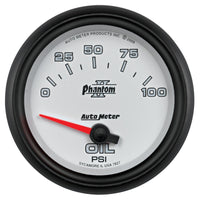 Thumbnail for Autometer Phantom II 2 5/8in 0-100 PSI Short Sweep Electronic Oil Pressure Gauge